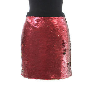 Ted Baker Joleigh Oxblood Gold Sequin Skirt 0 NEW Red Straight Mini London XS